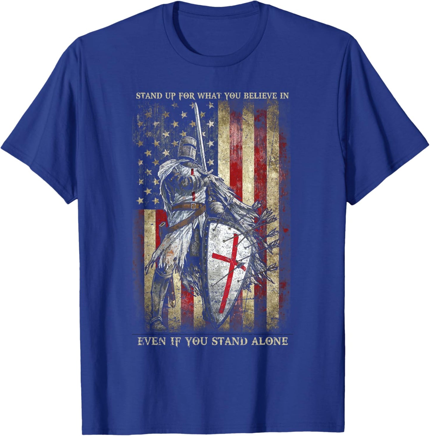 Stand Up for What You Believe in Knights Templar Flag US T-Shirt - T-Shirt | Royal