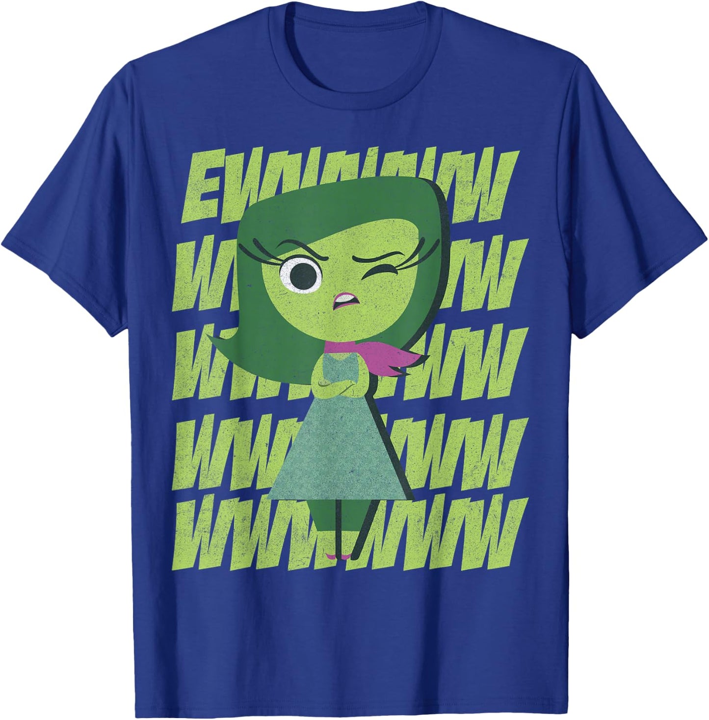 Disney Pixar Inside Out Disgust Ewww Retro Text Stack T-Shirt - T-Shirt | Royal