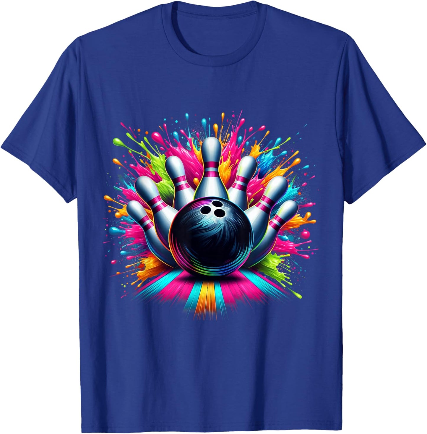 Colorful Bowling Game Day Bowling Cute Vibrant Color T-Shirt - T-Shirt | Royal