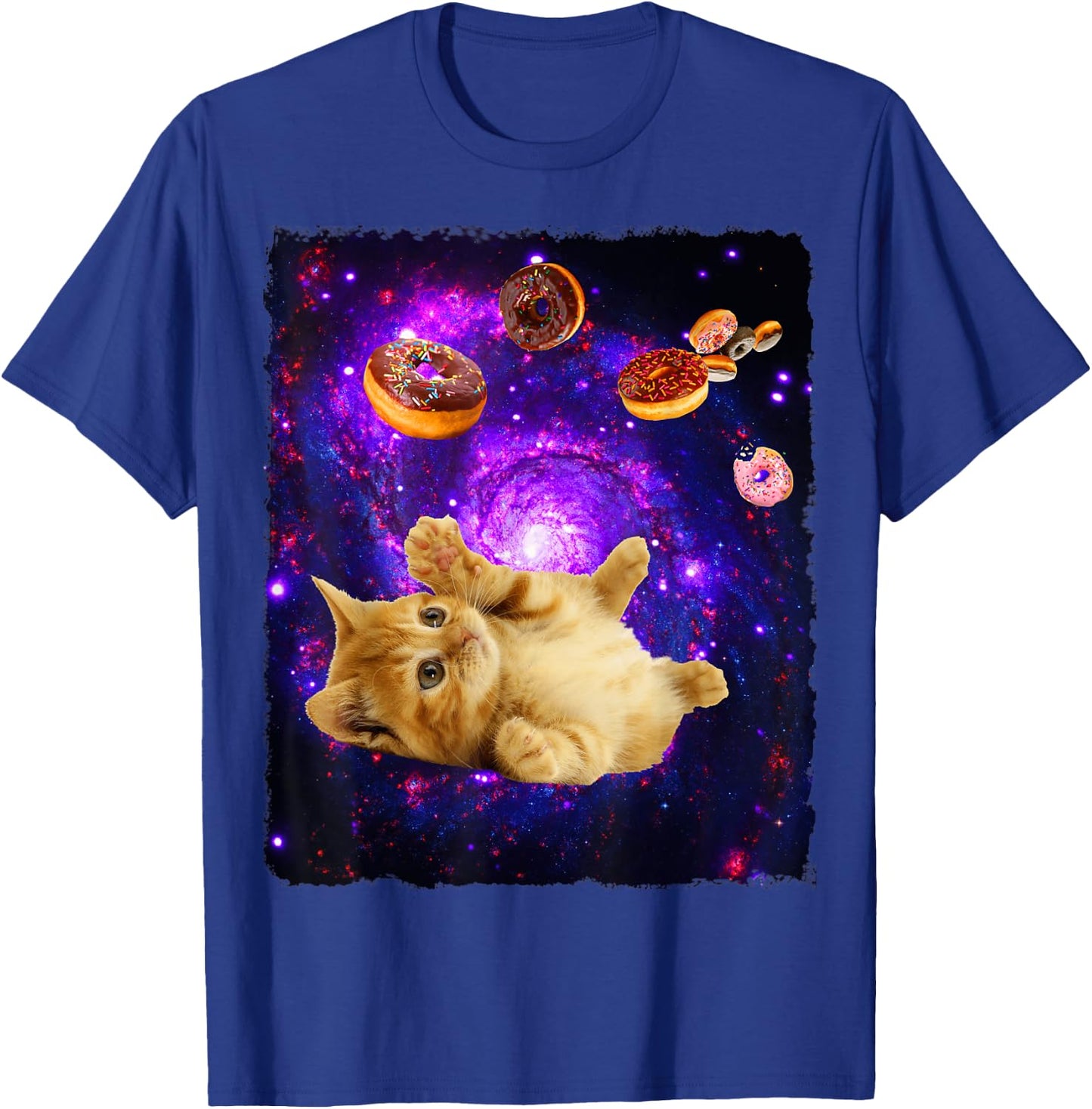 Space Cat Doughnut Shirt Super Flying Kitty Galaxy T Shirt T-Shirt - T-Shirt | Royal