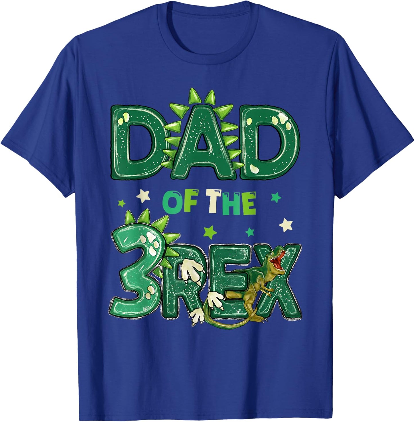 Dad Of The Three Rex Birthday Dinosaur Family Matching T-Shirt - T-Shirt | Royal