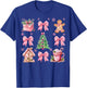 Christmas Coquette Bow Pink Gingerbread Xmas Girls Holiday T-Shirt - T-Shirt | Royal
