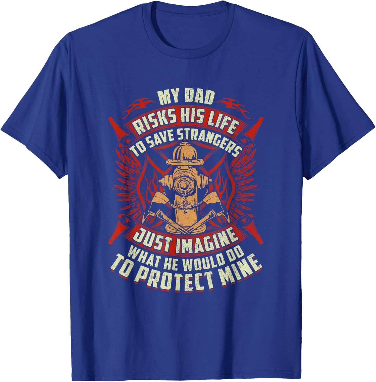 Fire Fighter Men Fireman Redline Gifts Shirts - Women's Firefighter Daughter - Black, Small T-Shirt - T-Shirt | Royal