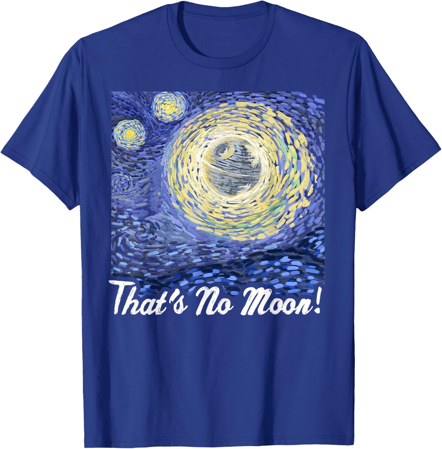 Star Wars Death Starry Night That's No Moon! Graphic T-Shirt - T-Shirt | Royal