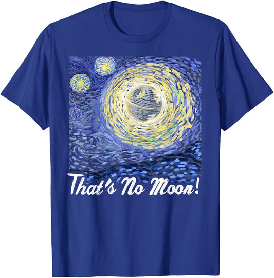 Star Wars Death Starry Night That's No Moon! Graphic T-Shirt - T-Shirt | Royal