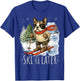 Boston Terrier Ski Bostie Snow Skiing Winter Spring Break T-Shirt - T-Shirt | Royal