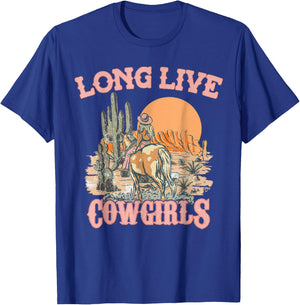Long Live Howdy Rodeo Western Country Southern Cowgirls - Black - Women, Girls - Short Sleeve - - Size Small T-Shirt - T-Shirt | Royal
