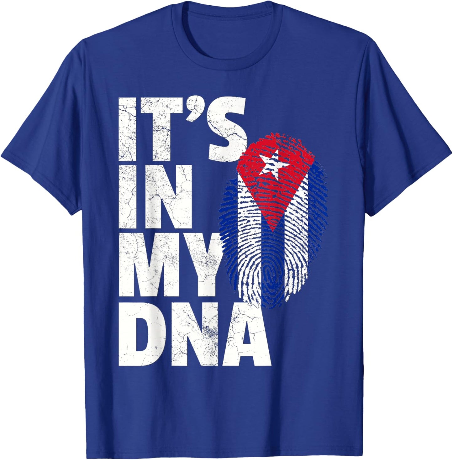 IT'S IN MY DNA Cuba Flag Cuban T Shirt Novelty Graphic Gift T-Shirt - T-Shirt | Royal