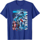 Marvel Avengers Vintage Captain America Logo Collage T-Shirt - T-Shirt | Royal