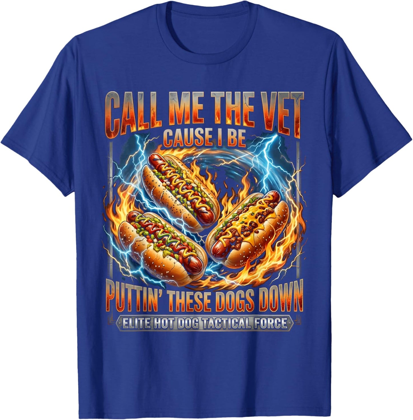 Call Me The Vet Cause I Be Funny Hard Hot Dog Meme Bootleg T-Shirt - T-Shirt | Royal
