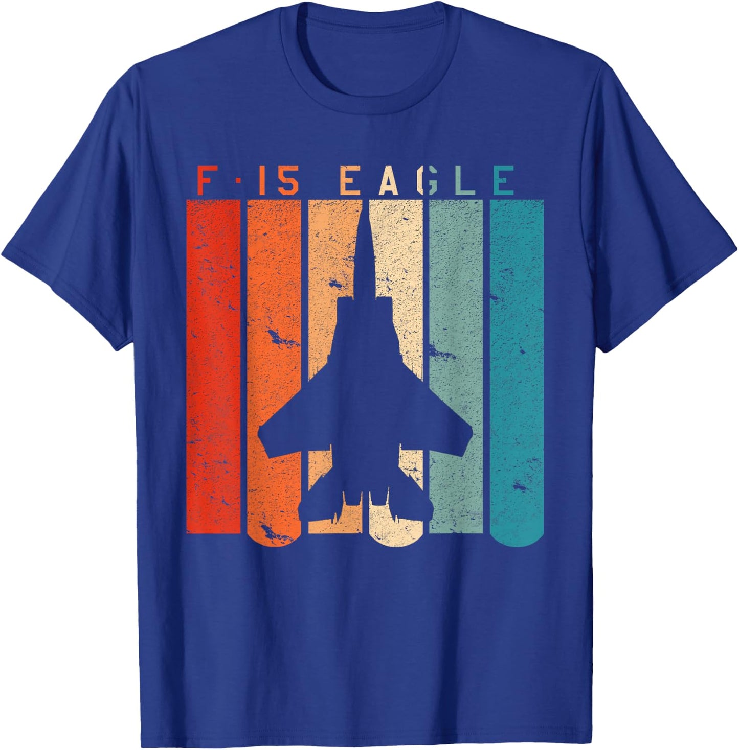 F-15 Eagle Jet Fighter Retro Vintage Style Airplane T-Shirt - T-Shirt | Royal