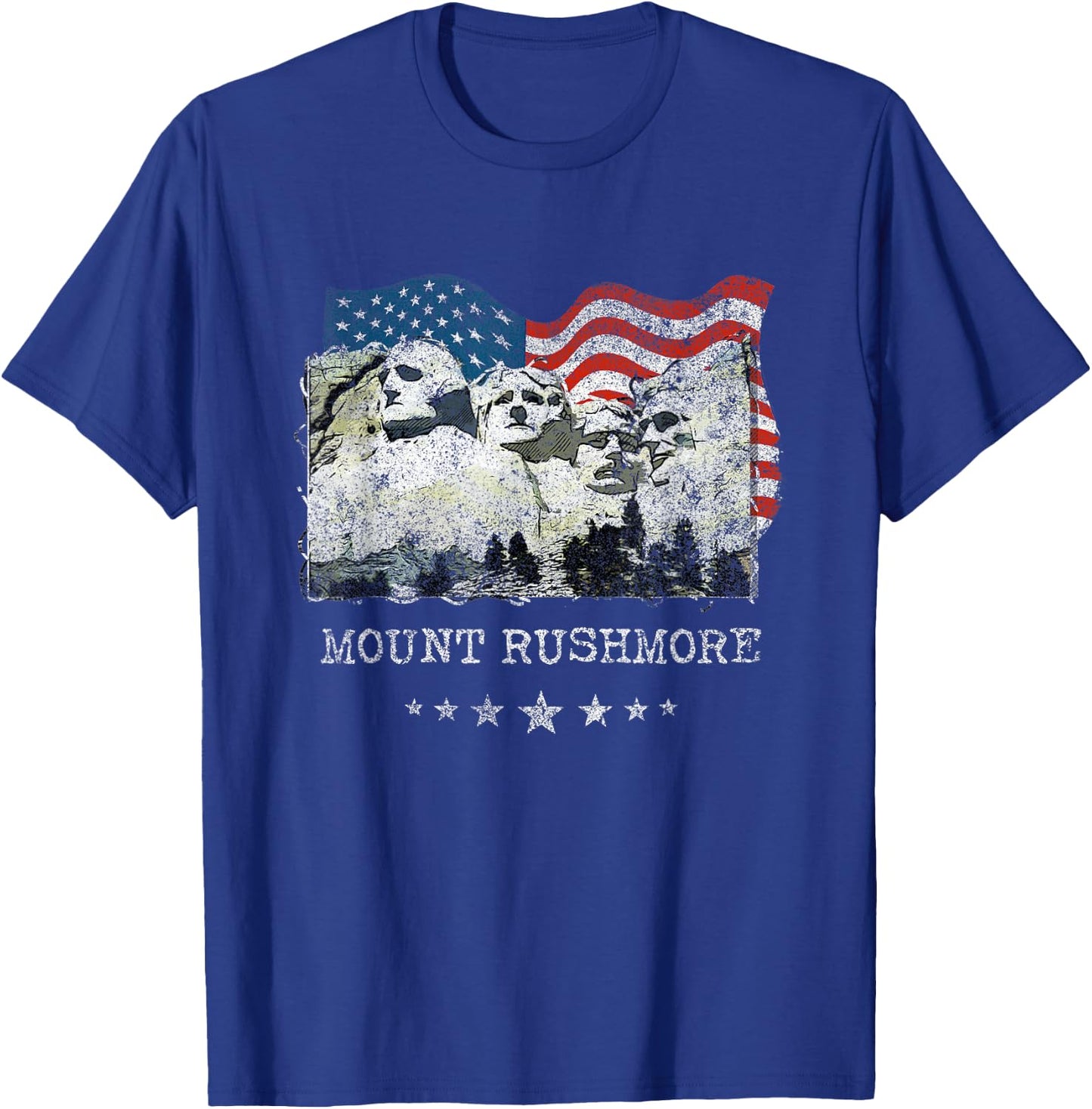 Mount Rushmore Flag Souvenirs Gift T-Shirt - T-Shirt | Royal