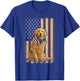 Golden Retriever American Flag Bandana 4th of July T-Shirt - T-Shirt | Royal