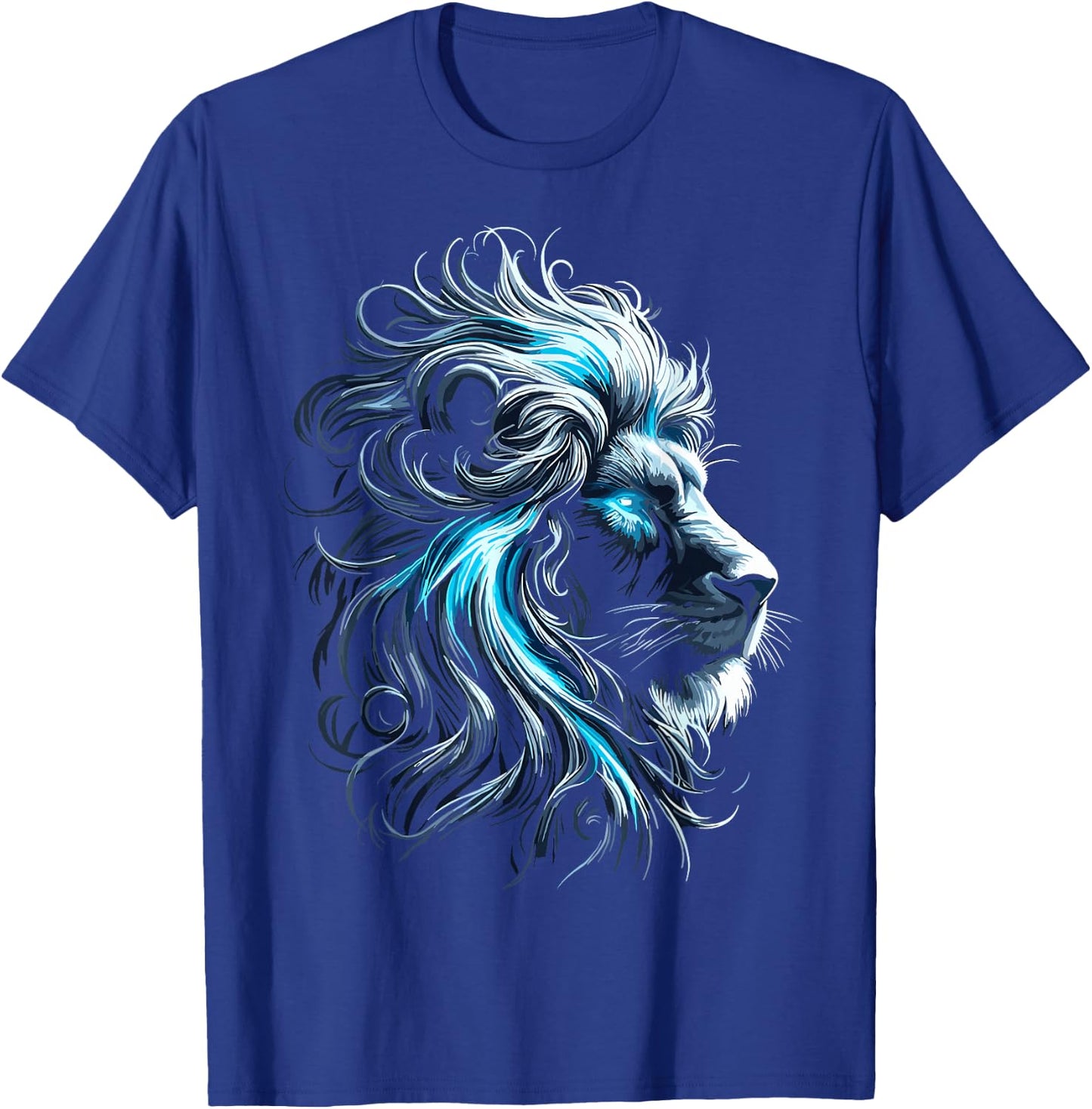 Lion Blue Eyes Animal Lion T-Shirt - T-Shirt | Royal
