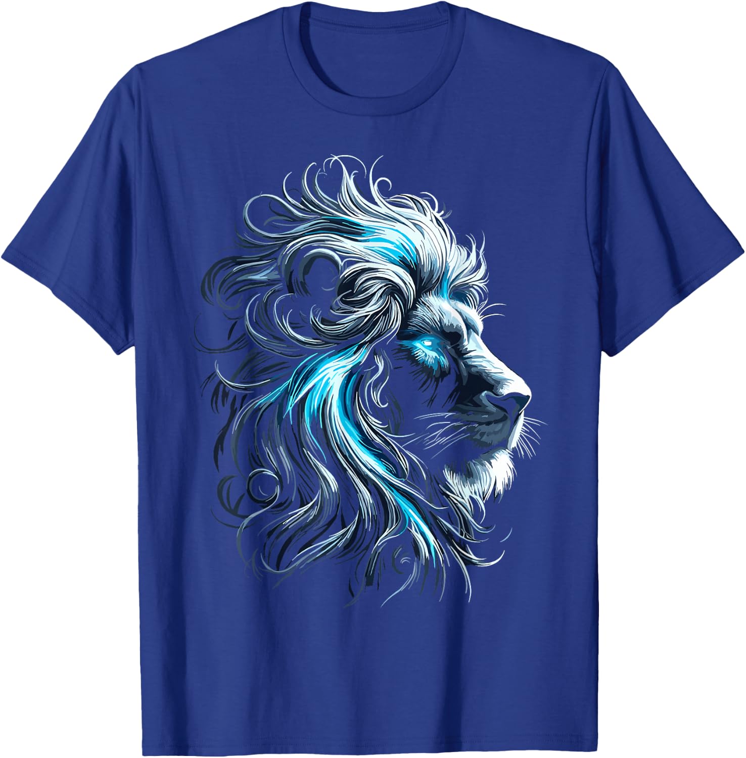 Lion Blue Eyes Animal Lion T-Shirt - T-Shirt | Royal