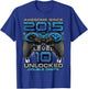 Level 10 Unlocked Awesome Since 2015 10th Birthday Gaming T-Shirt - T-Shirt | Royal