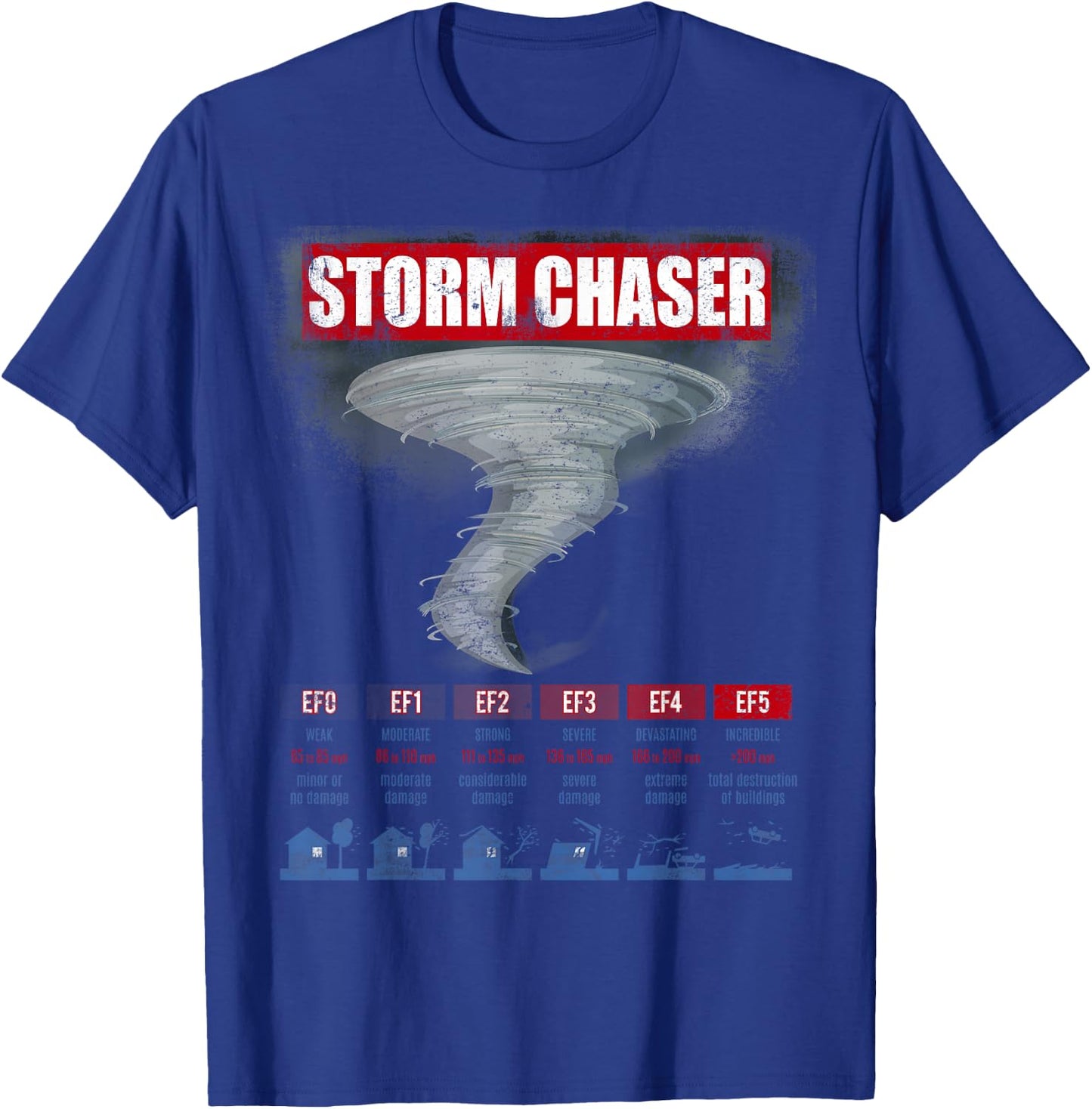 Storm Chaser Hurricane Chasing Bad Weather T-Shirt - T-Shirt | Royal