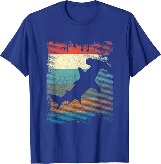 Vintage Hammer Head Shark Retro Shark Lover Gift T-Shirt - T-Shirt | Royal