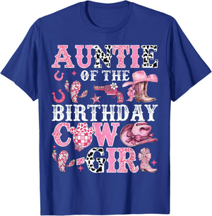 Auntie Of The Birthday Cow-Girl Rodeo Cow Girl Birthday T-Shirt - T-Shirt | Royal