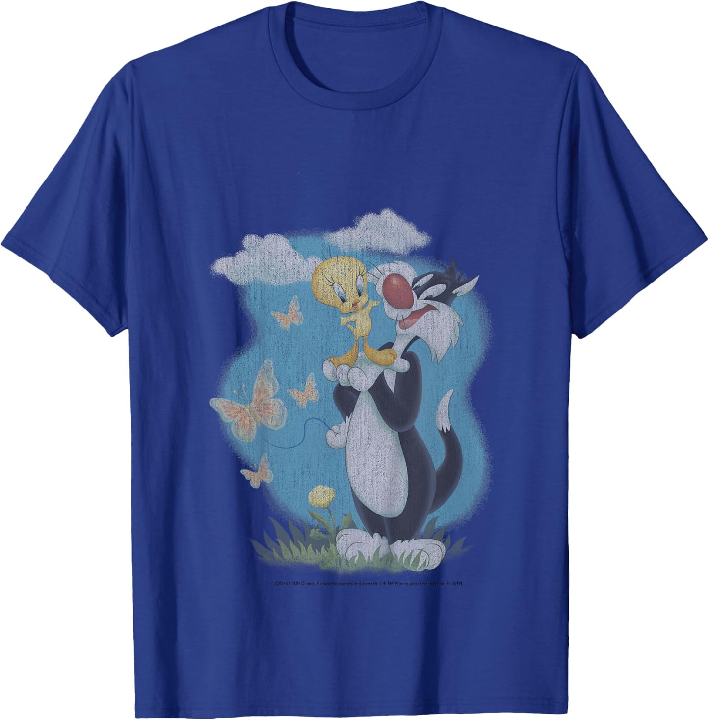 Kids Looney Tunes Sylvester And Tweety Bird Butterfly Portrait T-Shirt - T-Shirt | Royal