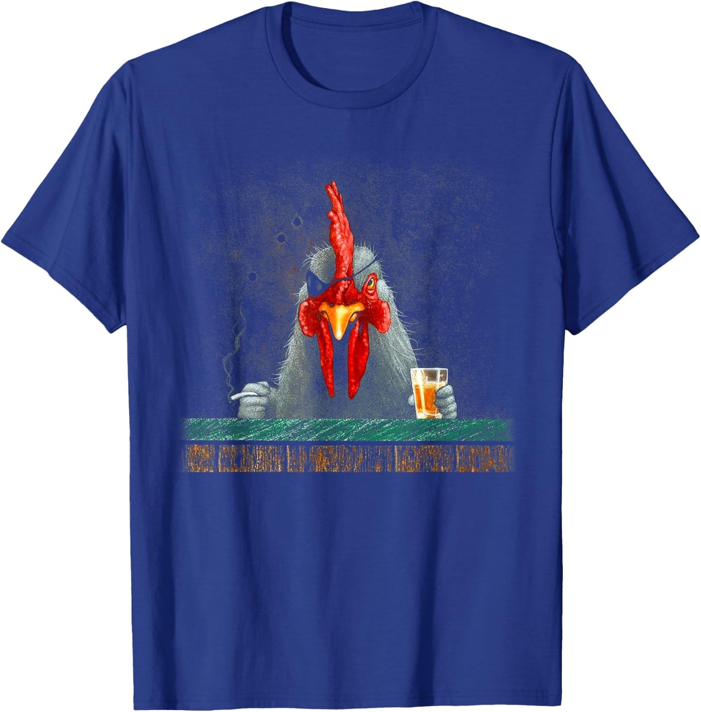 Peach-bruh Smoking Chicken Abstract Art Vintage One-eyed T-Shirt - T-Shirt | Royal