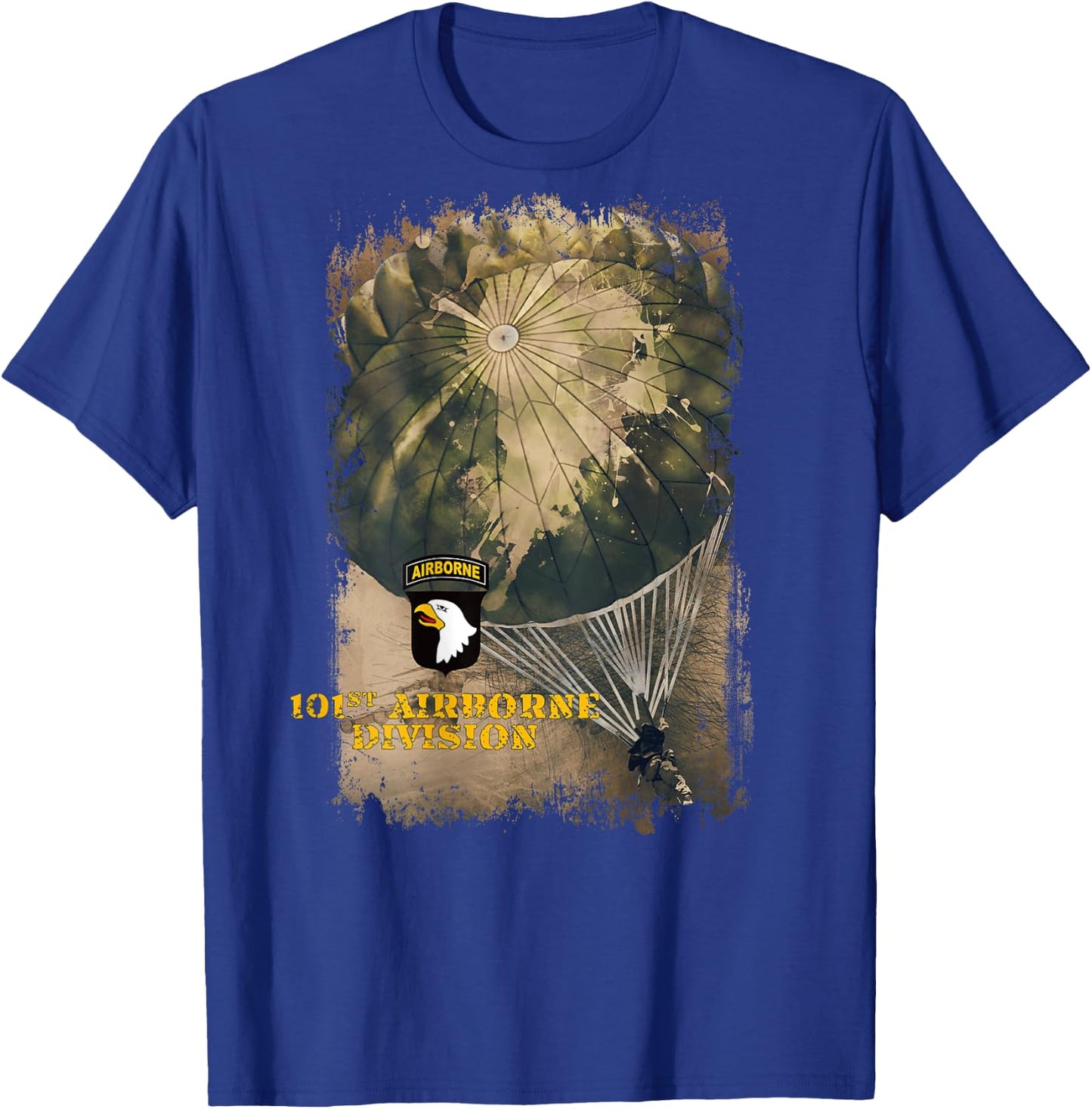 US Army 101st Airborne Division Grunge Style T-Shirt - T-Shirt | Royal