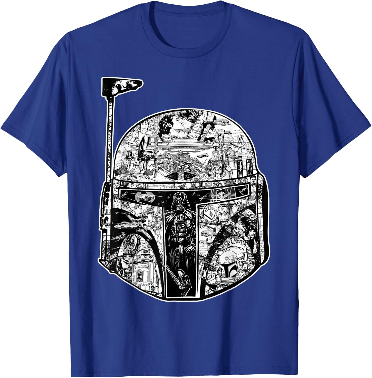 Star Wars Boba Fett Helmet Storyline Graphic T-Shirt - T-Shirt | Royal