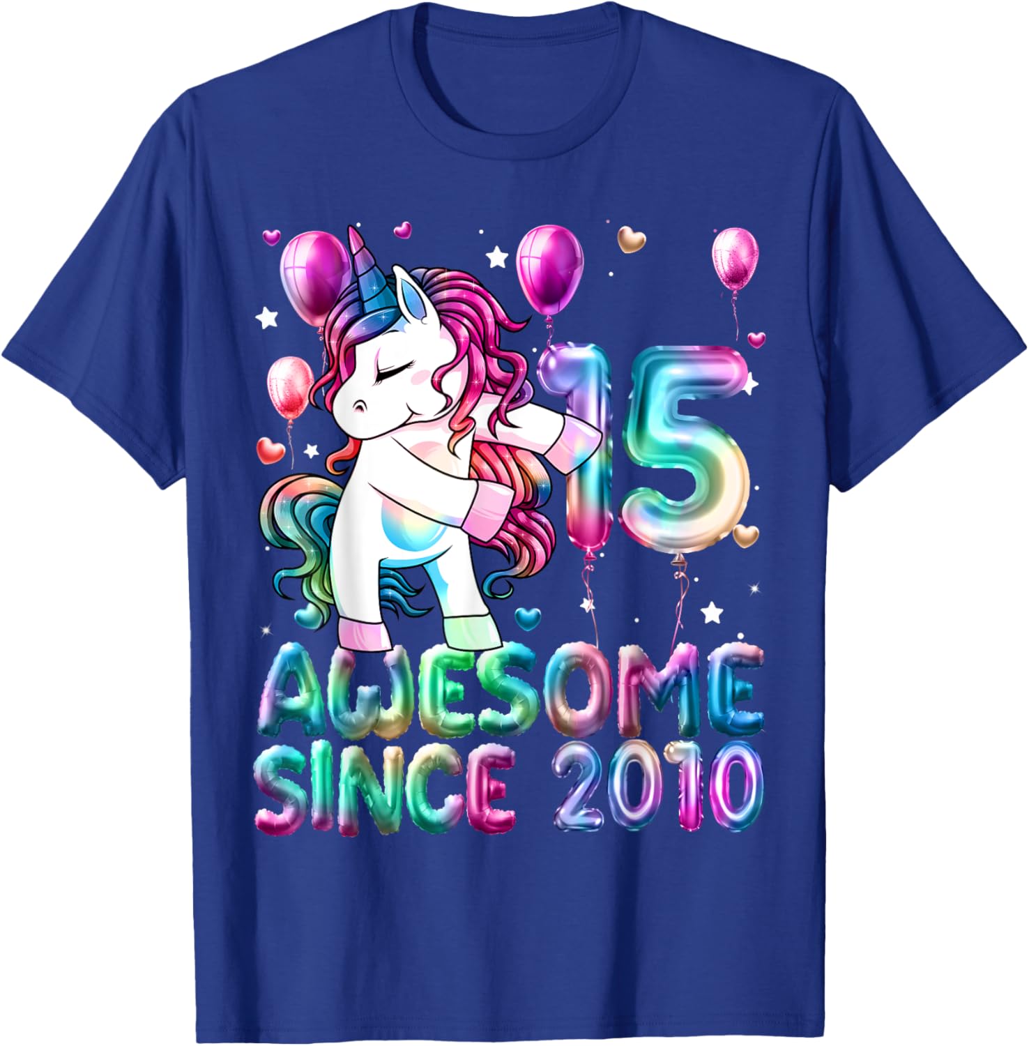 Flossing Unicorn 15 Year Old 15th Birthday Girl Unicorn T-Shirt - T-Shirt | Royal