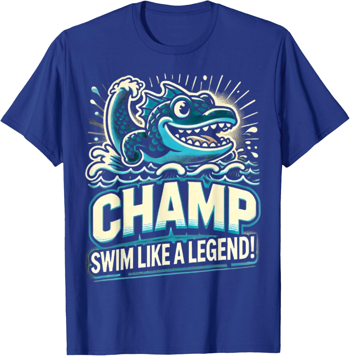 Lake Champlain design lake monster and Champlain monster T-Shirt - T-Shirt | Royal