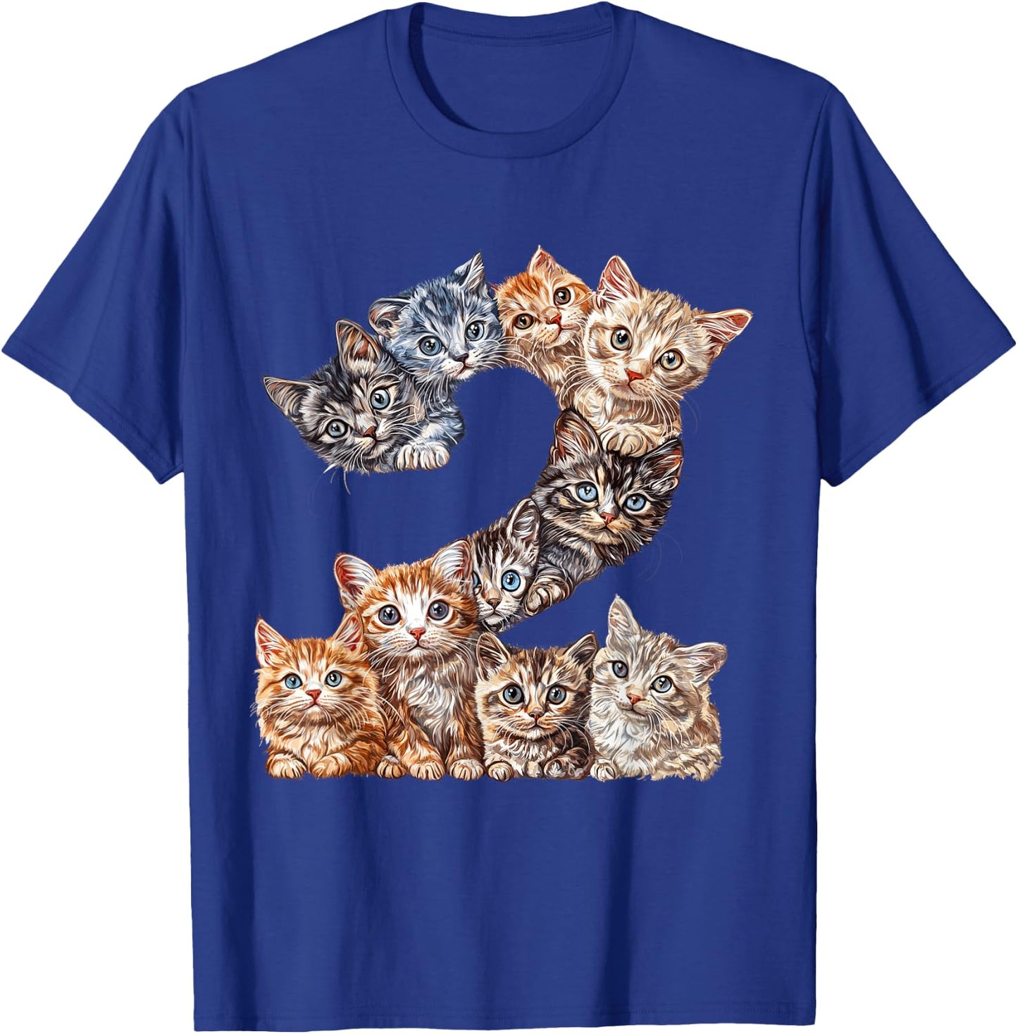 Toddler 2nd Birthday Kittens Cats Themed 2 Year Old Kids T-Shirt - T-Shirt | Royal