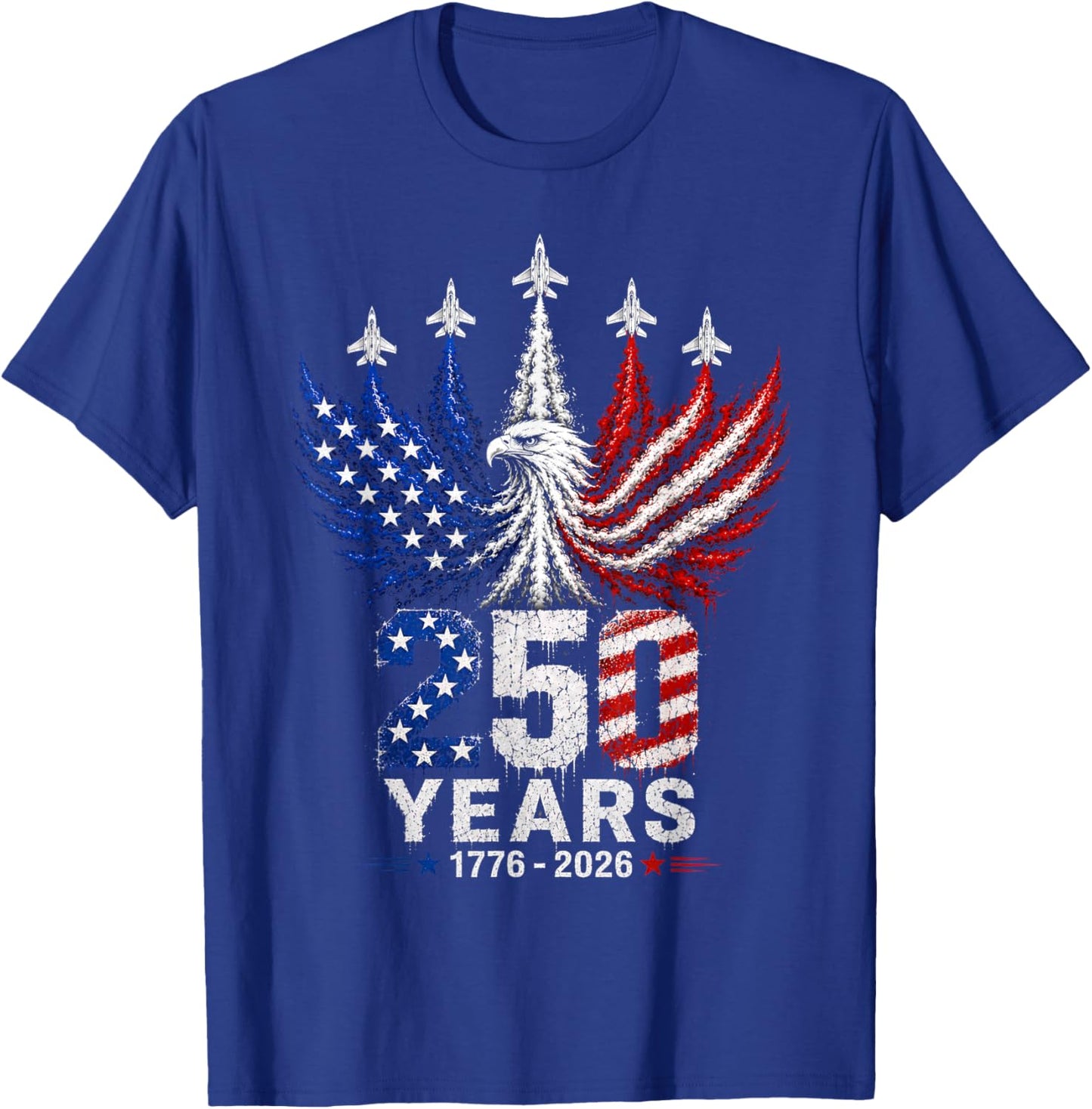 250 Years American 250th USA Patriotic Eagle 4th of July T-Shirt - T-Shirt | Royal