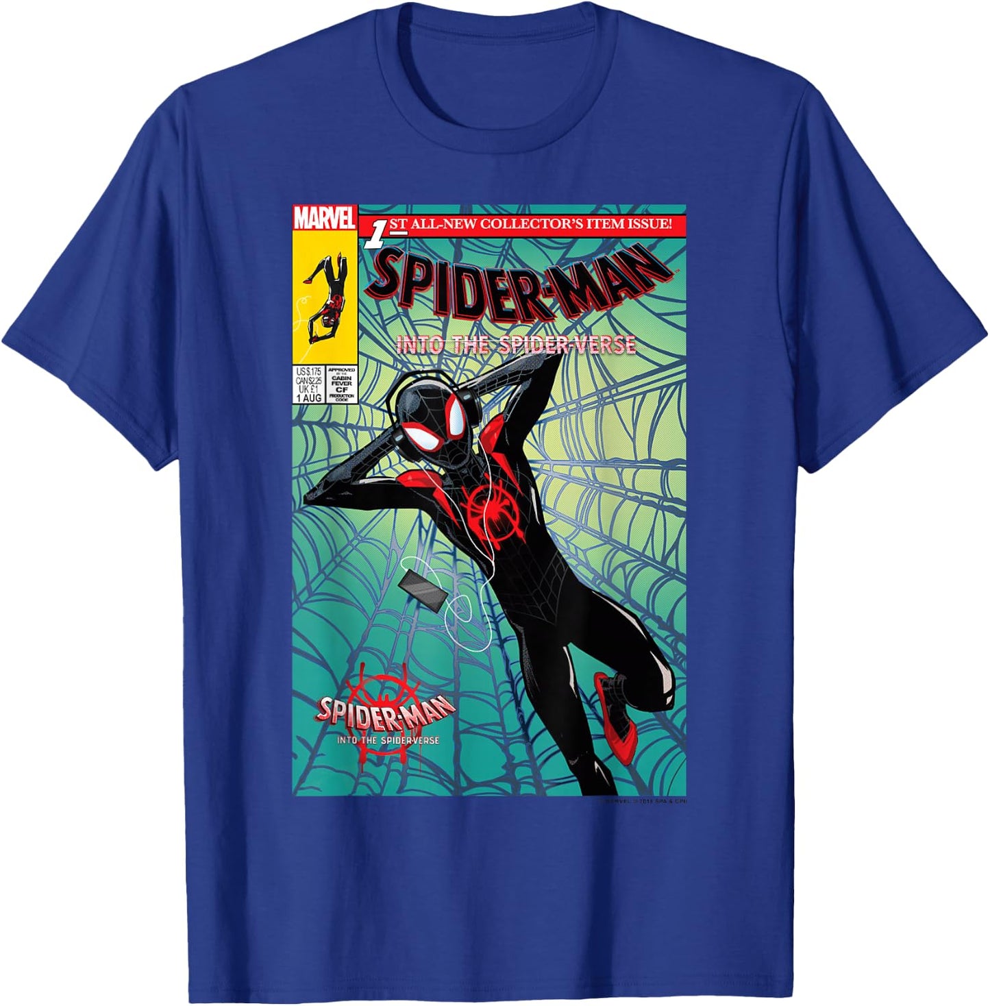 Marvel Spider-Man Classic Fit Collectors - Black, 100% Cotton T-Shirt - T-Shirt | Royal