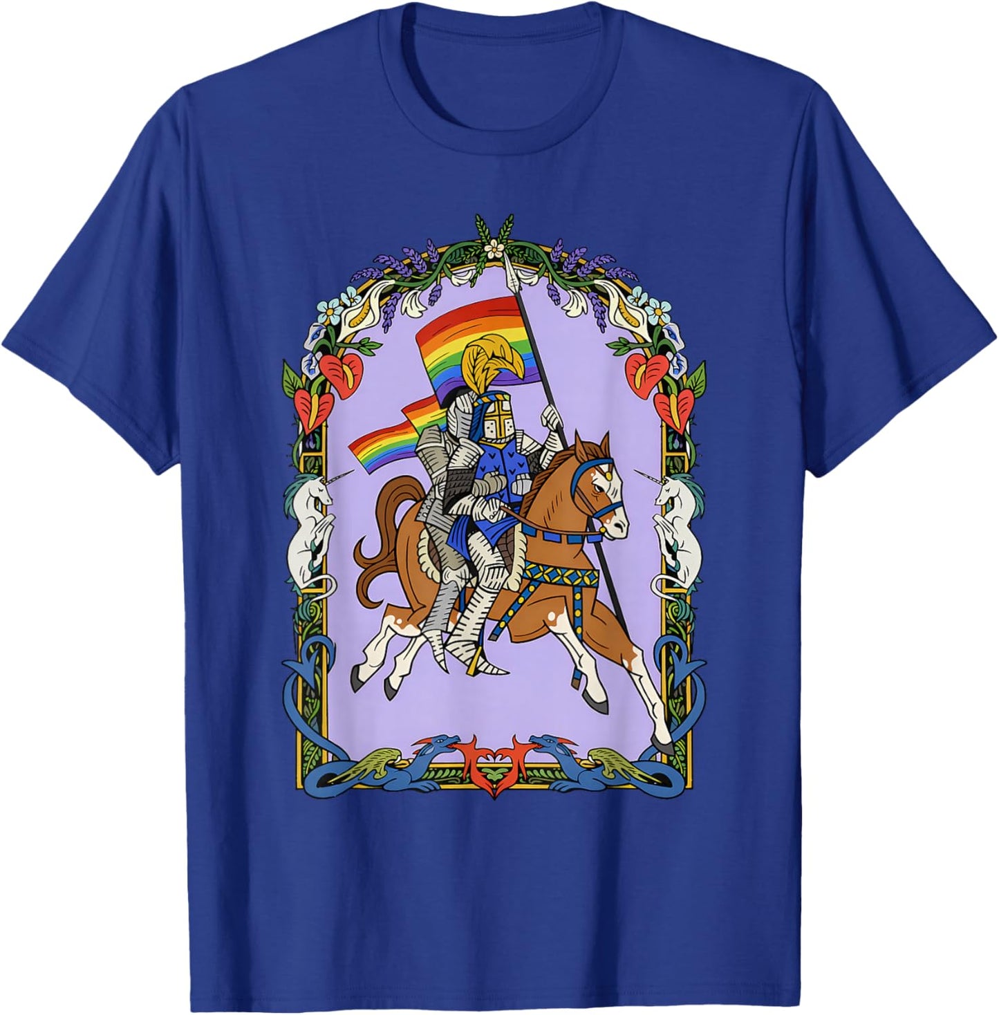 Knight LGBT Gay Lesbian Bisexual Transgender Pride Rainbow T-Shirt - T-Shirt | Royal