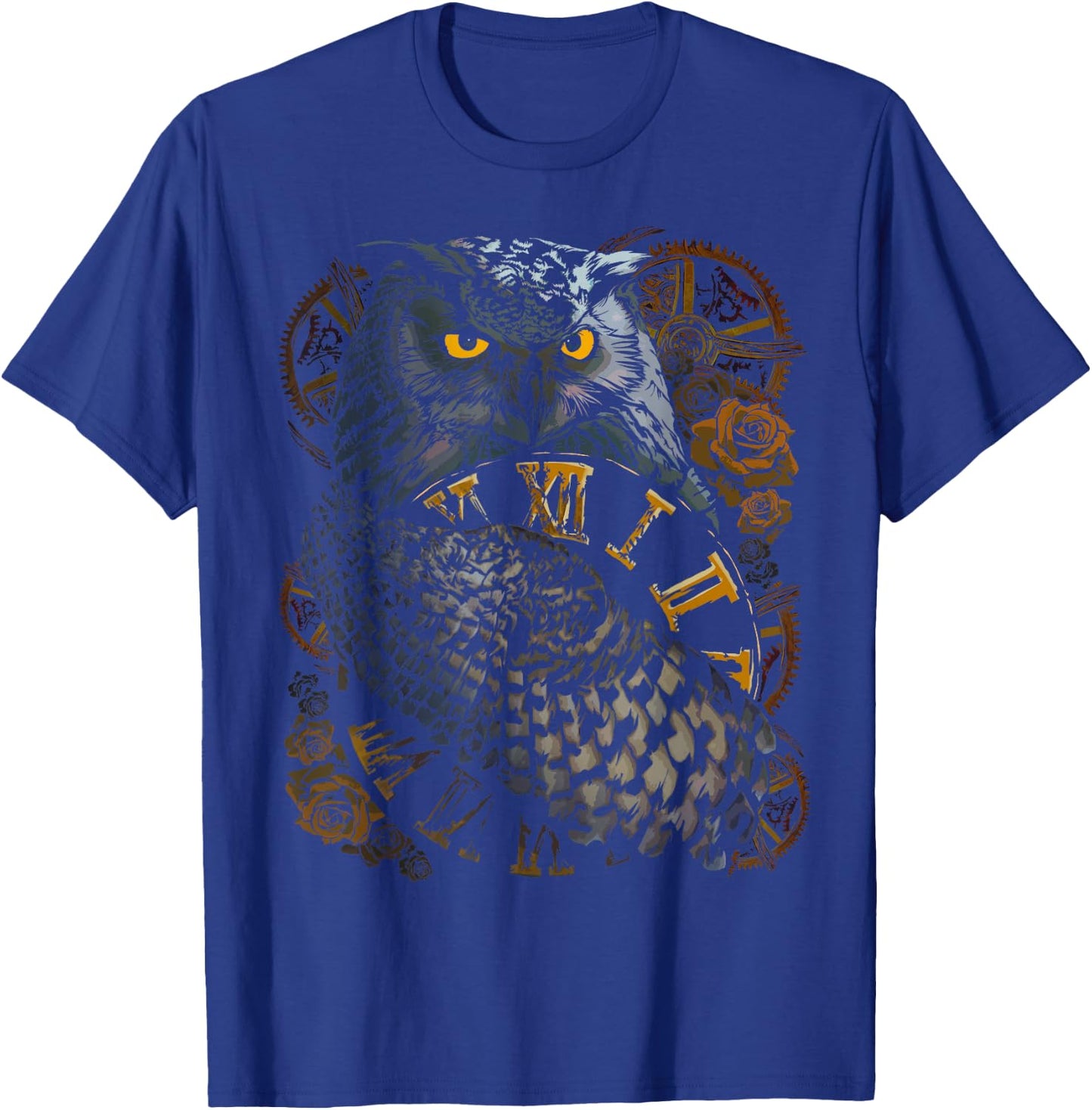 Owl Wildlife Nature Spirit Animal with Steampunk Design T-Shirt - T-Shirt | Royal