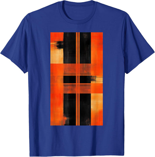 Orange Abstract art Geometric pattern Modern T-Shirt - T-Shirt | Royal