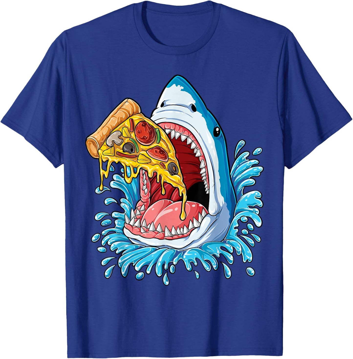Pizza Eating Shark T shirt Kids Boys Food Lovers Jawsome T-Shirt - T-Shirt | Royal