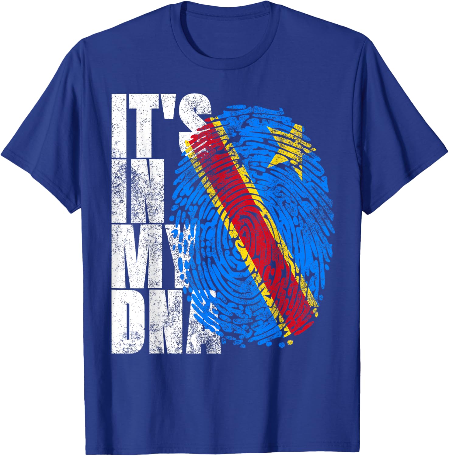 It's In My DNA Congo Vintage African Gifts DR Congo Flag T-Shirt - T-Shirt | Royal