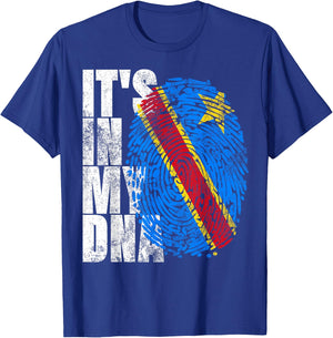 It's In My DNA Congo Vintage African Gifts DR Congo Flag T-Shirt - T-Shirt | Royal