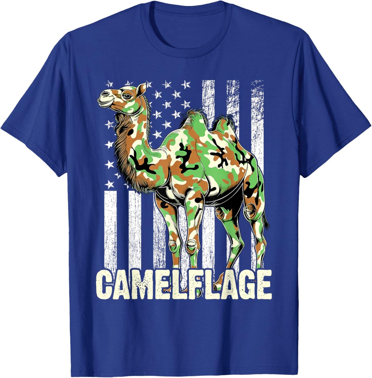 Funny Camel Zoo Animal Pun Camelflage Camo Meme Clothes T-Shirt - T-Shirt | Royal