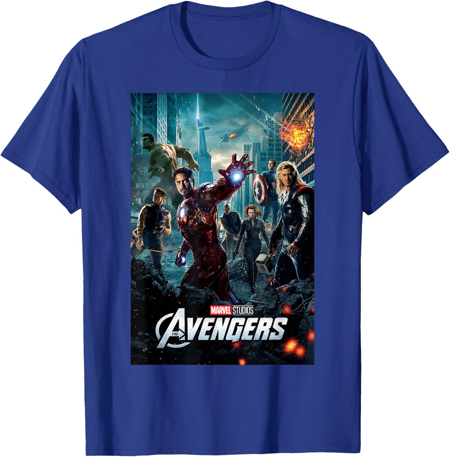 Marvel Studios Avengers Movie Poster Graphic T-Shirt - T-Shirt | Royal
