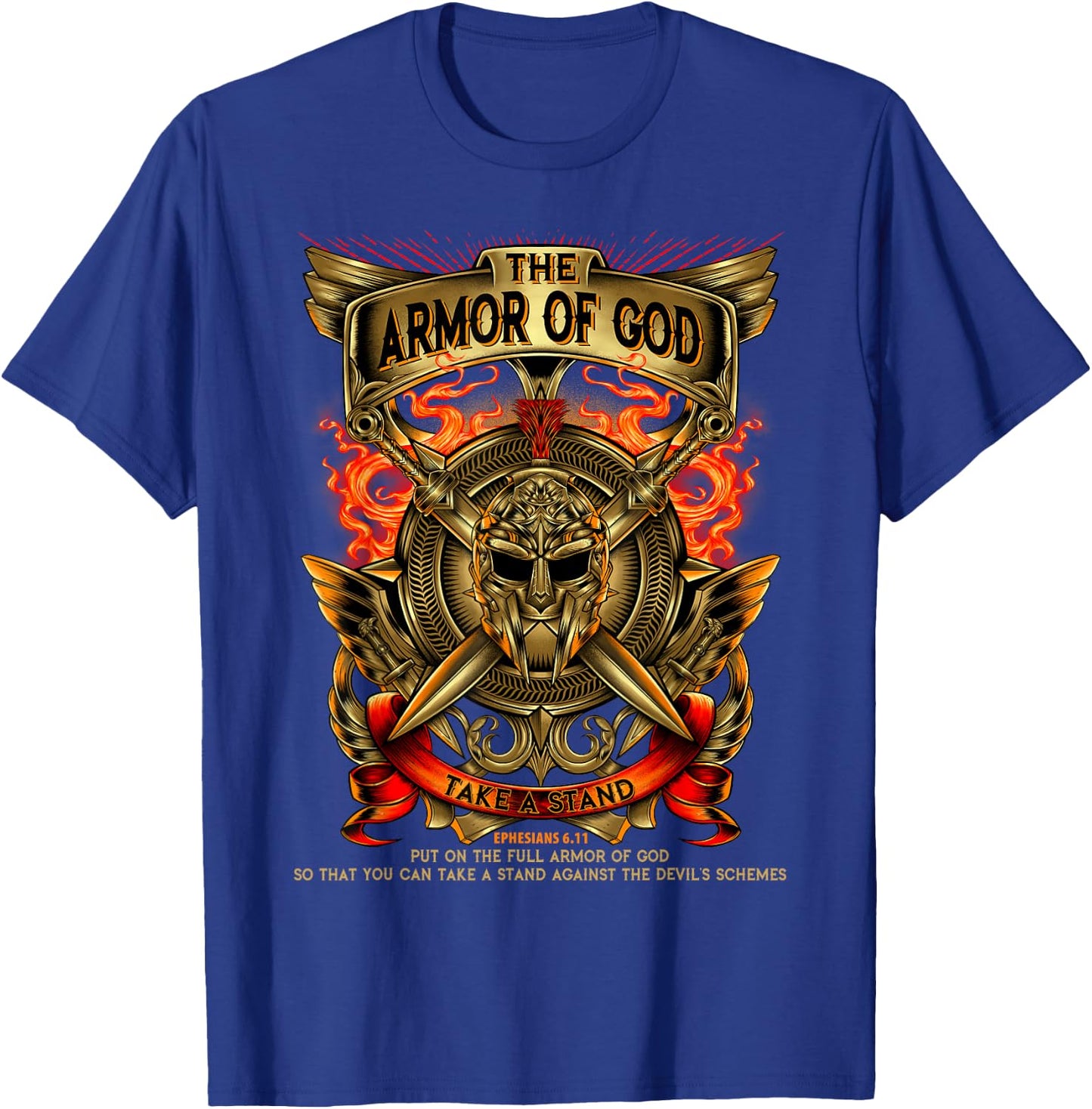 Armor Of God -Warrior Of Christ - Ephesians 6:11 T Shirt T-Shirt - T-Shirt | Royal