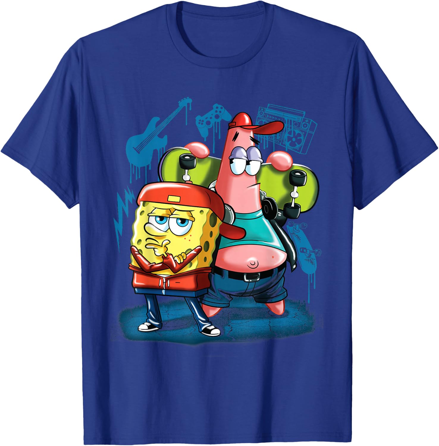 Punk Rock Spongebob With Patrick Star T-Shirt - T-Shirt | Royal