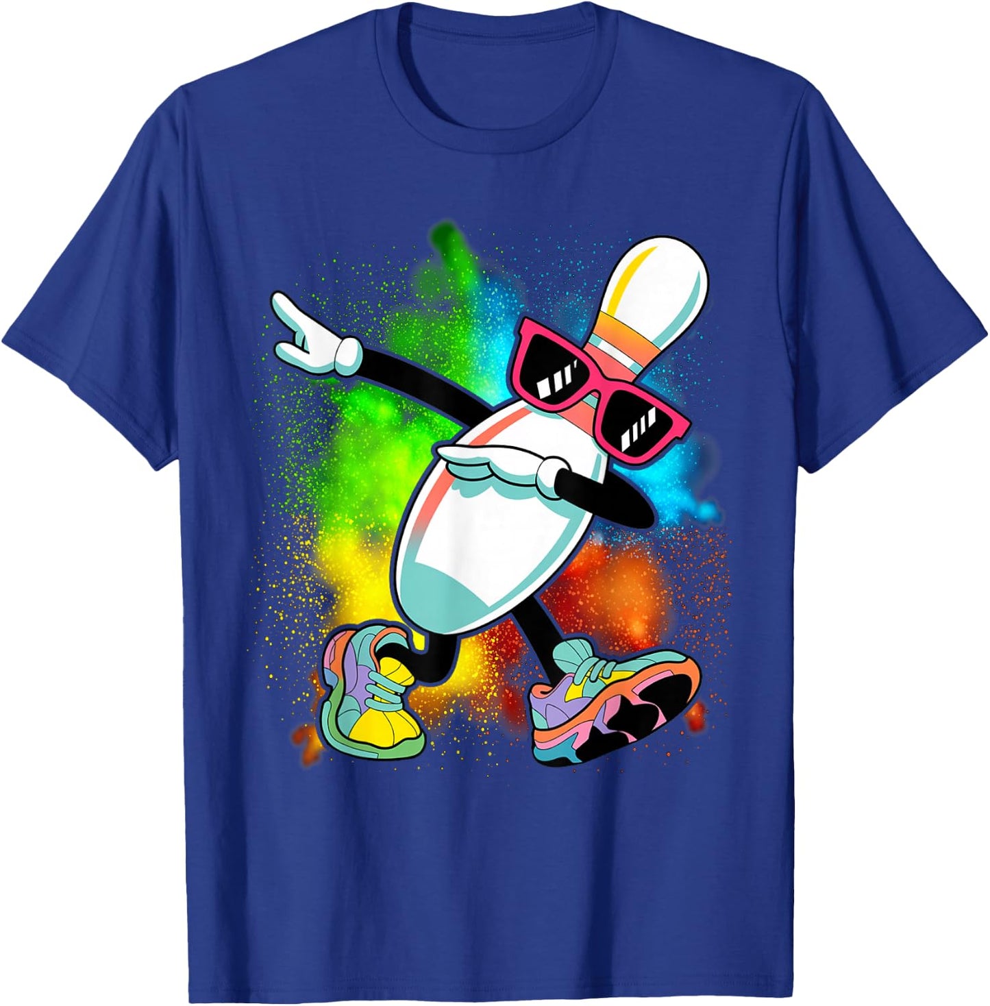 Bowling Pin Dabbing Sunglasses Bowler Player Kids Boys Men T-Shirt - T-Shirt | Royal