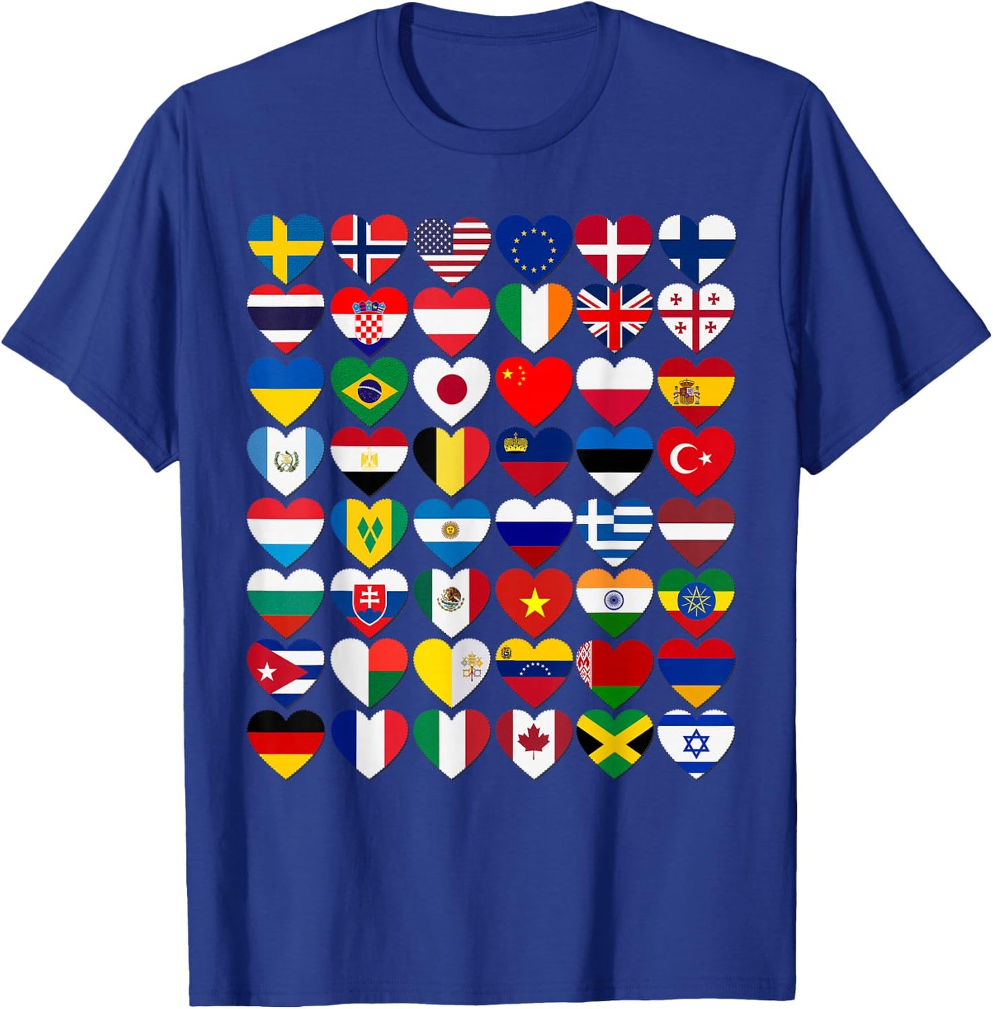 Flags of the Countries of the World,International Gift Short Sleeve T-Shirt - T-Shirt | Royal