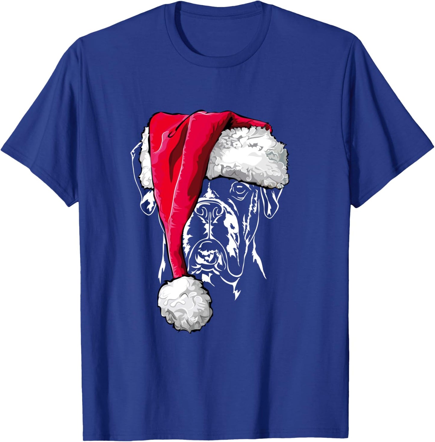 Funny Boxer Dog Santa Christmas dog mom gift present T-Shirt - T-Shirt | Royal