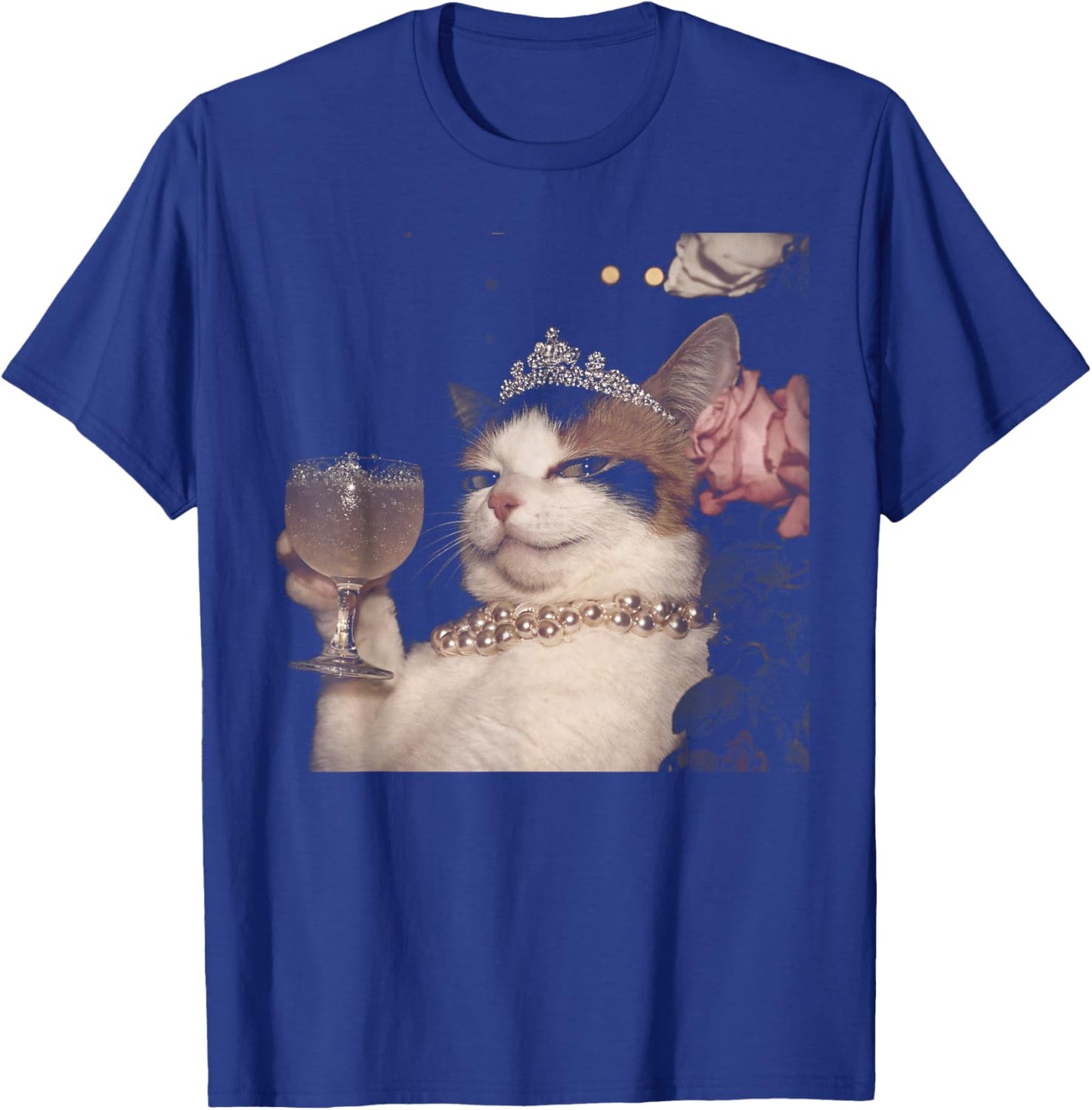 Retro Elengant Cat Funny Meme Cringe T-Shirt - T-Shirt | Royal