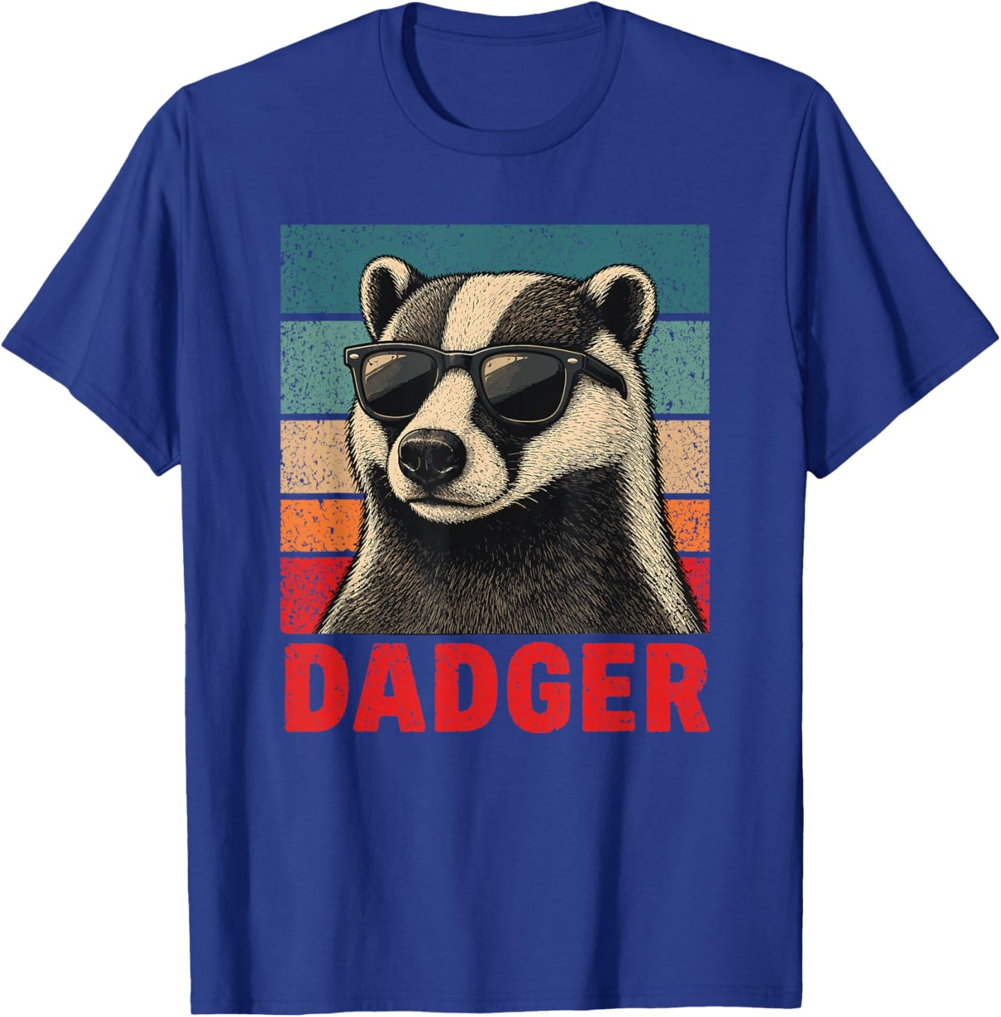 Dadger Father's Day Best Dad Badger T-Shirt - T-Shirt | Royal