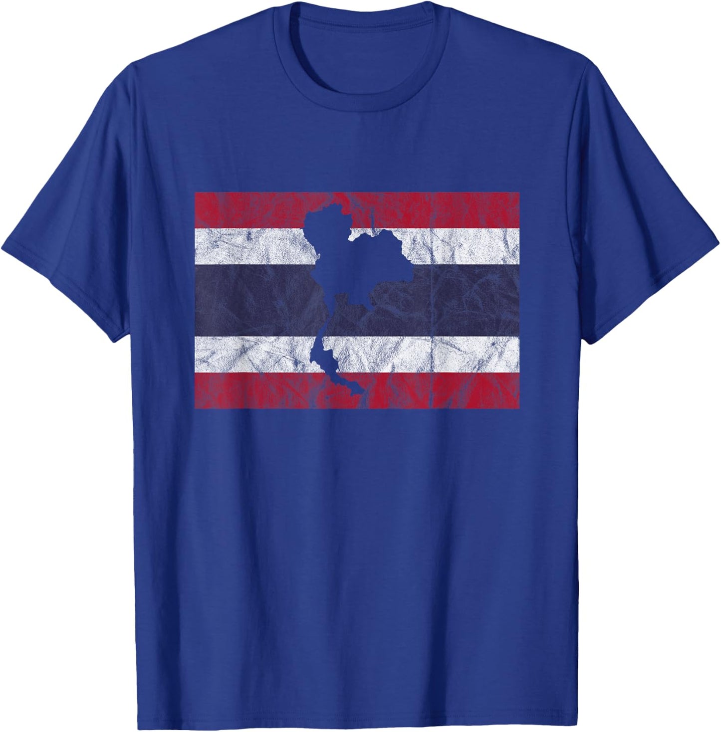 Thailand Thai Flag Outline Travel Holiday Asia T-Shirt - T-Shirt | Royal