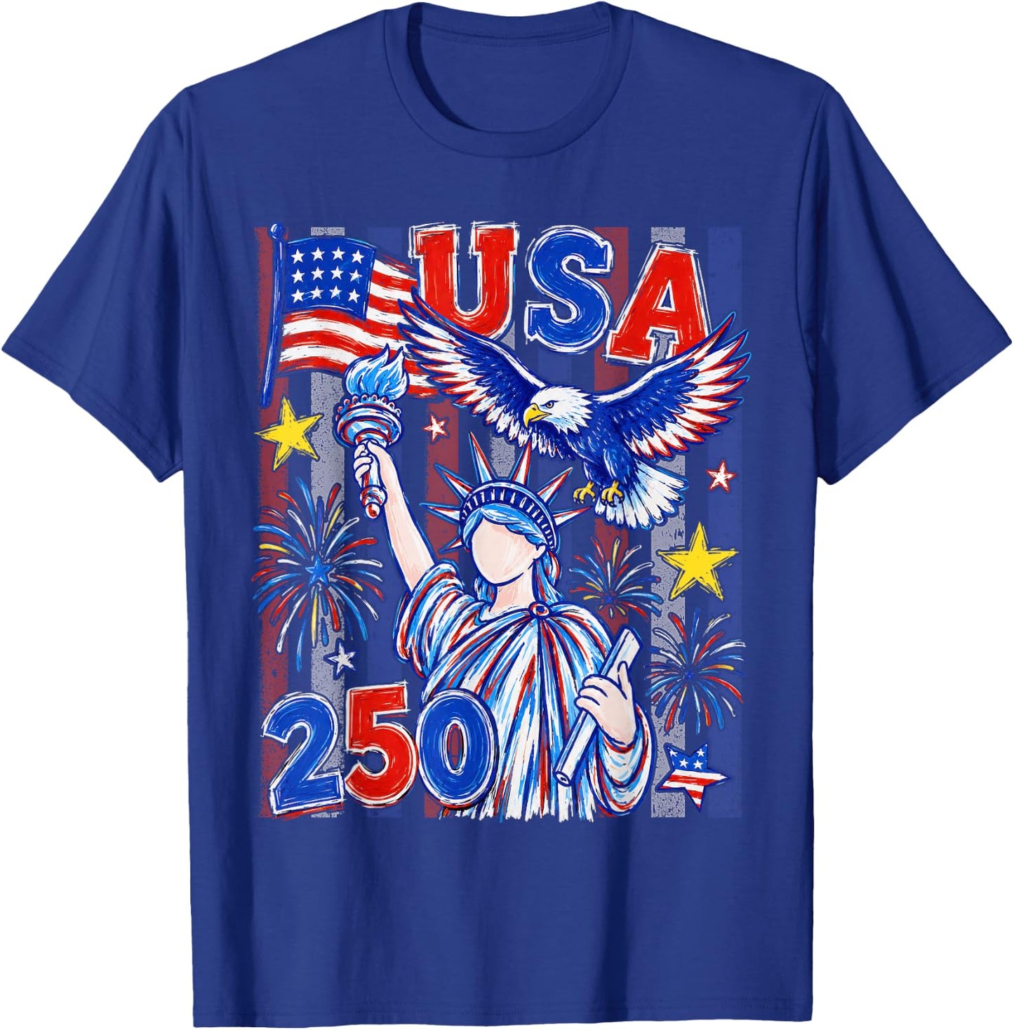 America Retro 250 Years 250th Anniversary USA 1776 2026 T-Shirt - T-Shirt | Royal