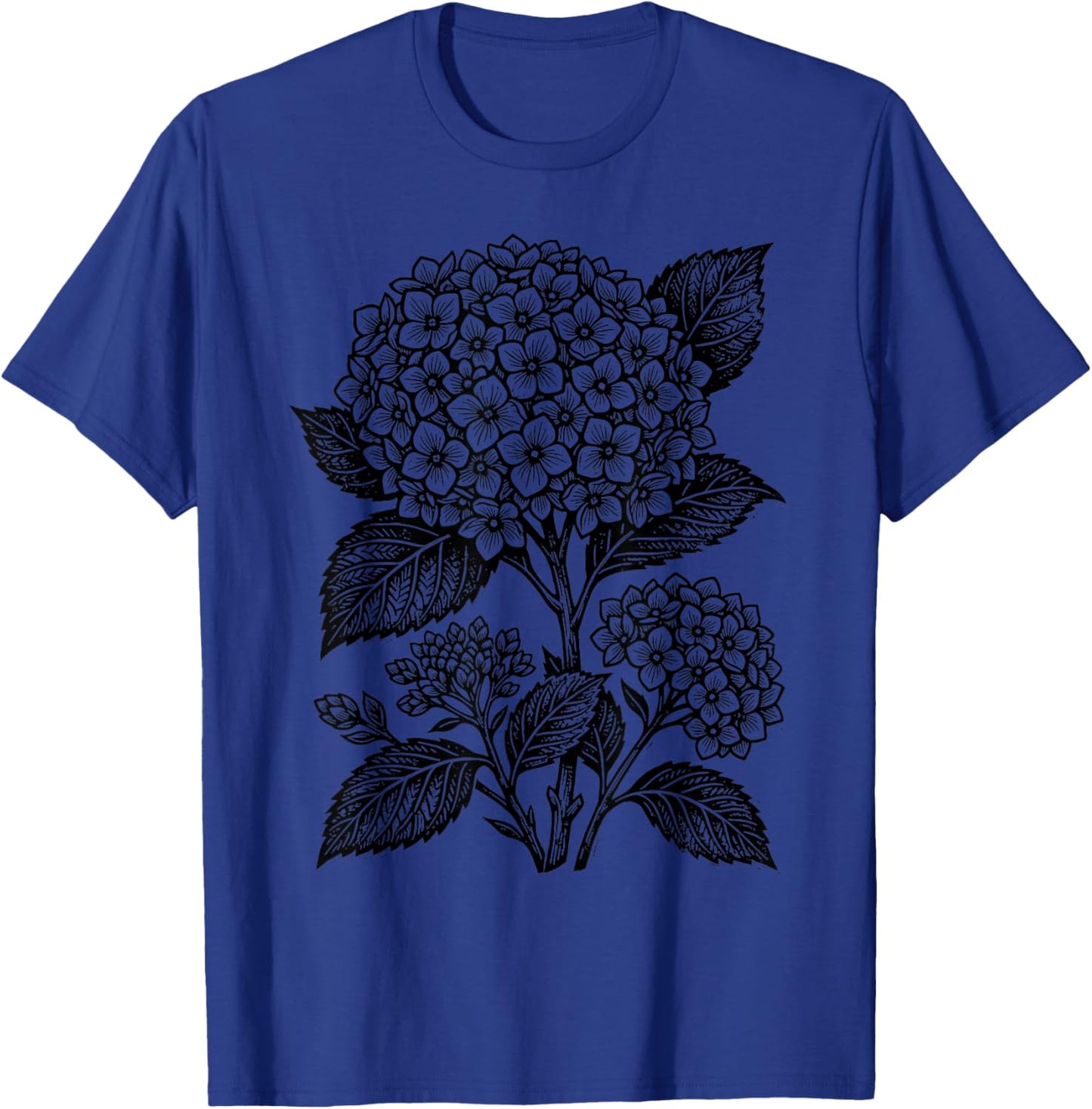 Hydrangea Flower Botanical Vintage Wildflower Floral T-Shirt - T-Shirt | Royal